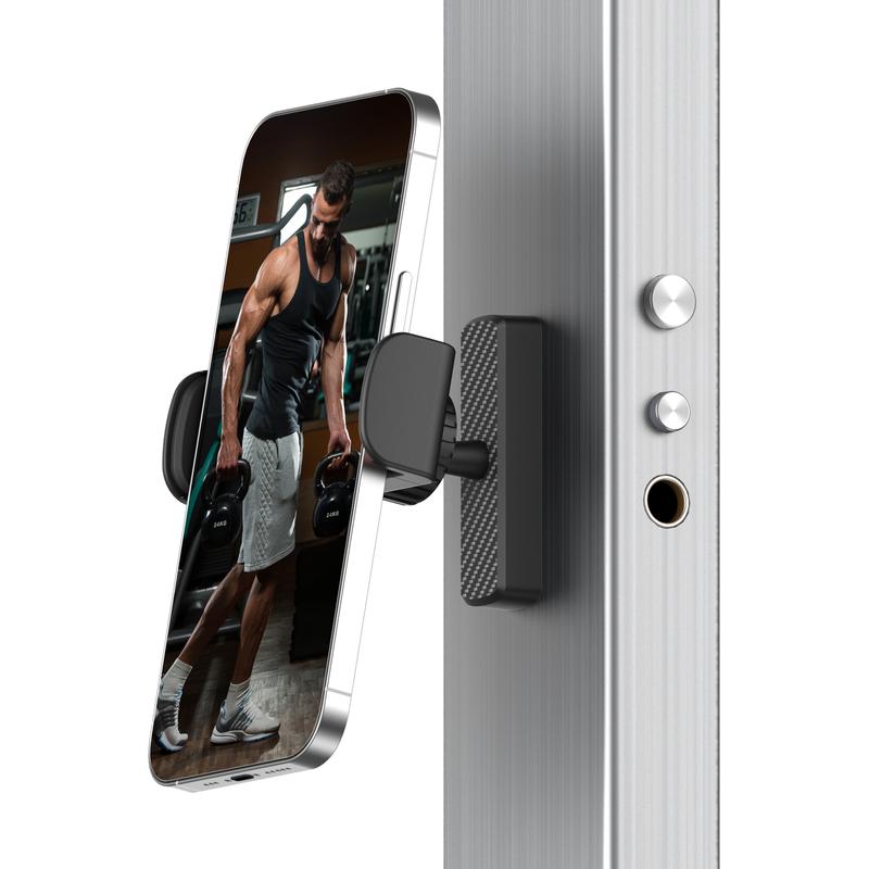 Magnetic Phone Holder for Gym - 360Â° Adjustable, Strong Portable Magnet Phone Mount for Workout Recording, Fitness Accessories Essentials, Compatible with Andriod Phone  and iPhone 16/15/14/13/12, Perfect Gift for Men & Women