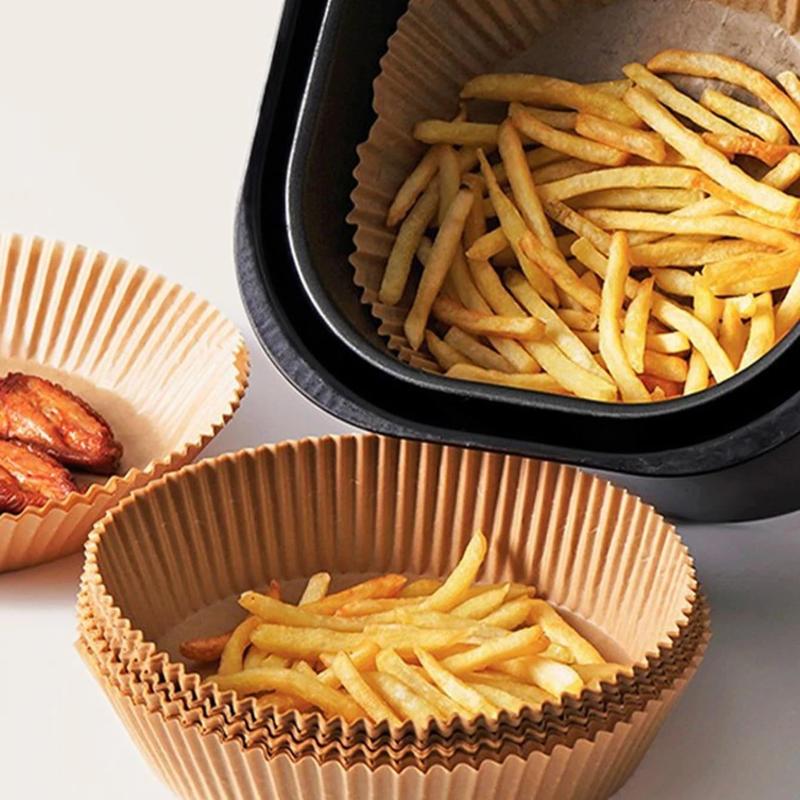 Air Fryer Paper Liner, 50pcs/100pcs Non-stick Disposable Air Fryer Liner, Air Fryer Parchment Paper, Kitchen Accessories For Baking