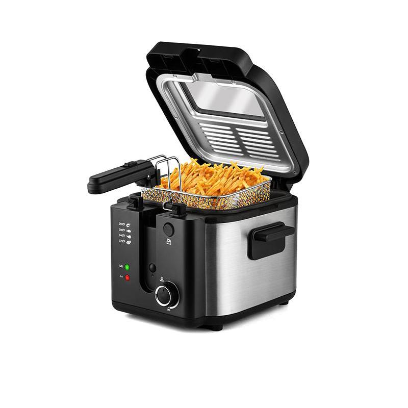 SUSTEAS Deep Fryer with Basket, 1500W Electric Deep Fryer, Temperature Control, Removable Lid, 2.6QT Non-Stick Inner Pot, Easy to Clean Cooker Springtok Cooking Food