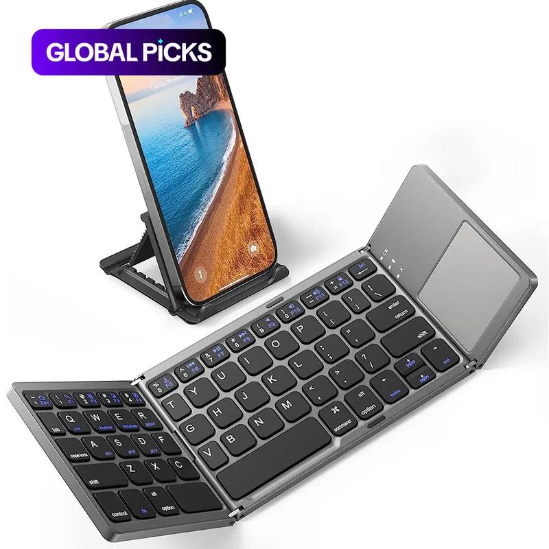 Ultra-thin Wireless Mini Bluetooth-compatible Keyboard, Foldable & Simple Design Tablet Keyboard for Household & Office, Folding Wireless Keyboard #GLOBAL PICKS