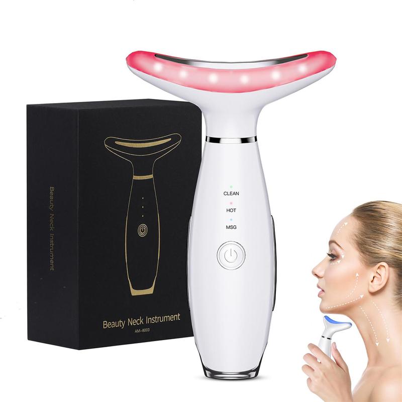 Festival Gifts, 3 Color LED Facial Massager, Beauty Neck Instrument, Skin Care Face Massager, Vibration for Skin Care and Double Chin, Winter & New Year Gift, Valentine's Day Gift, Wrinkle Remover, Skin Care Tools, Facial Beauty Massagers #GLOBAL PICKS