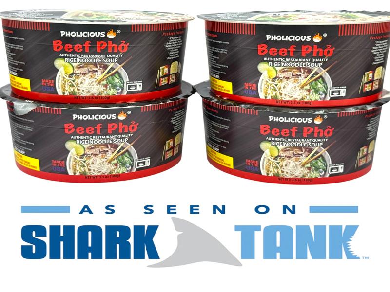 Instant BEEF Pho - PhoLicious Brand - Vietnamese Rice Noodle Soup - Pack of 4 Single Serve Bowls - Ramen Alternative