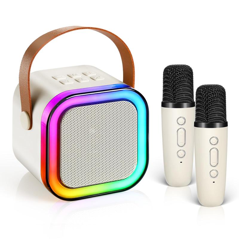 Mini karaoke machine with microphone sound system, portable karaoke machine with 2 wireless microphones, birthday gifts for girls and children aged 4-12, family gatherings,TikTokShopBacktoSchool