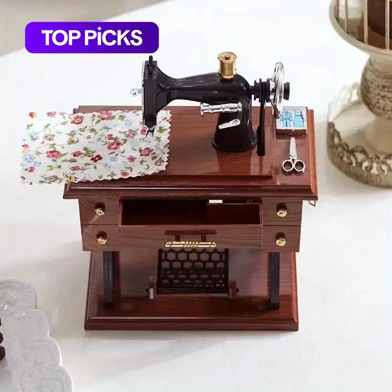 Vintage Sewing Machine Design Music Box, 1 Count Retro Sewing Machine Music Box, Decorative Artistic Home Decor Ornament, Ideal Gift for Birthday, Christmas #GLOBAL PICKS
