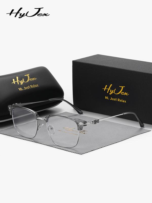 Unisex Vintage Sunglasses Brow Bar Frame, Casual Trendy Half Rim Glasses, Metal Plastic Frame, All Seasons Wear, Decorative Lenses, Square Browline Glasses, Semi Rimless Glasses, Square Frames Eyeglasses