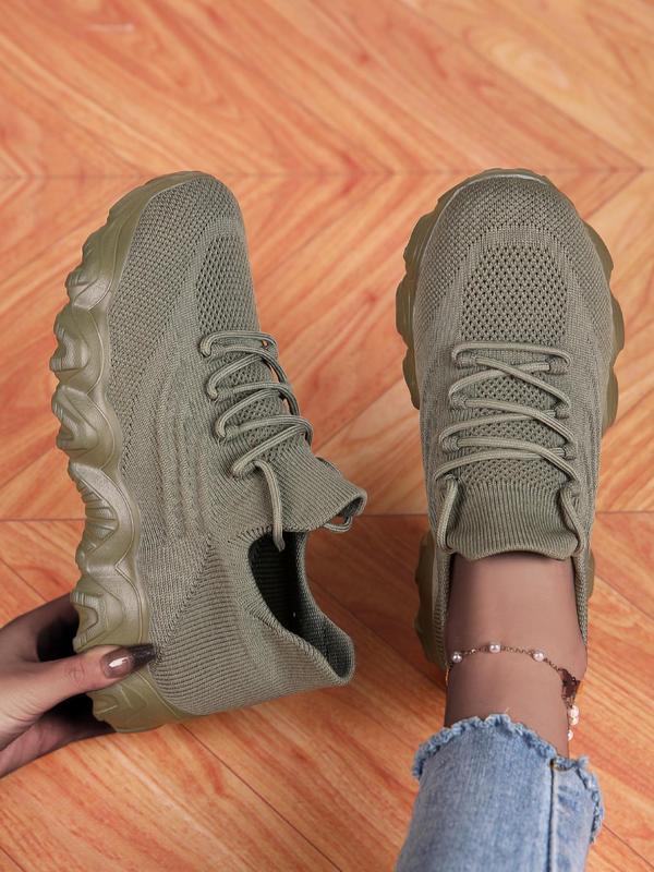 2025 Spring & Summer Women's Newly Upgraded Eva Materials Casual Trainer, Super Light and Breathable Slip on Lace-up Low Top Sports Knitted Running Shoes, Women Us Size, Valentine's Day Gift for Wife & Girlfriend