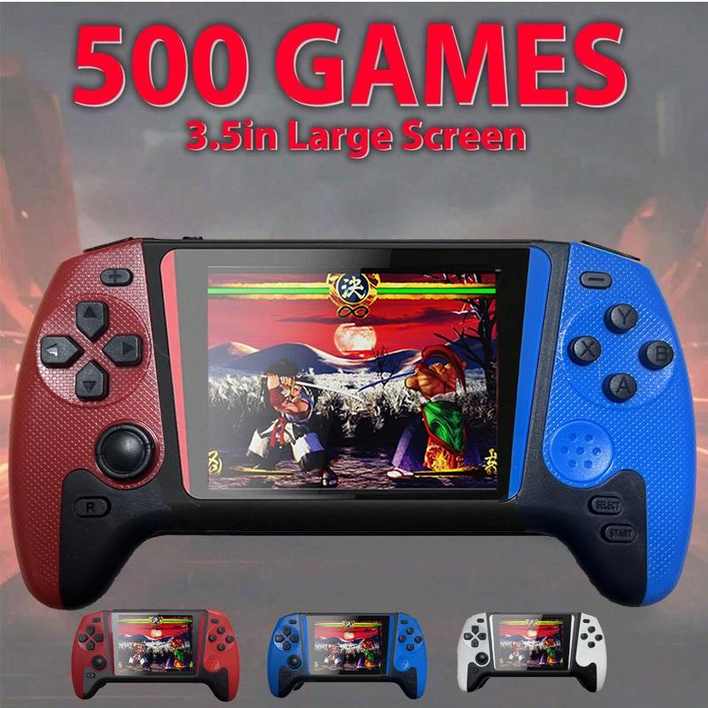 Portable Retro Video Handheld Games Console, 3.5-Inch Joystick, 500 Game Library, Wireless Controller, Rechargeable Battery, TV Connection, Handheld Cordless, Handheld Gaming Console