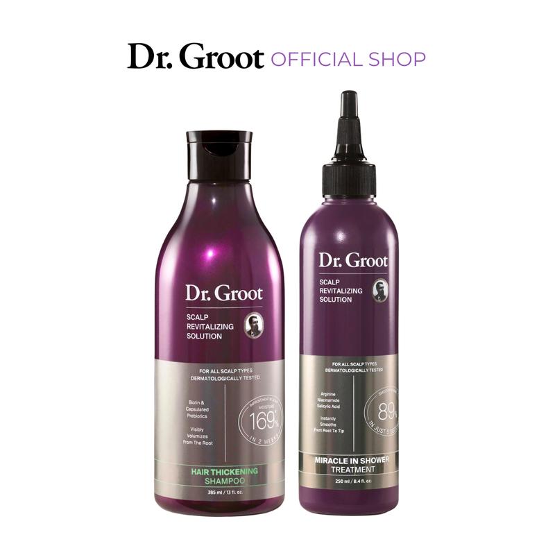 Dr. Groot Hair & Scalp Dynamic Duo Set, Korean Color Safe for Permanent Hair Color Haircare, Hair Thickening, Biotin, Keratin