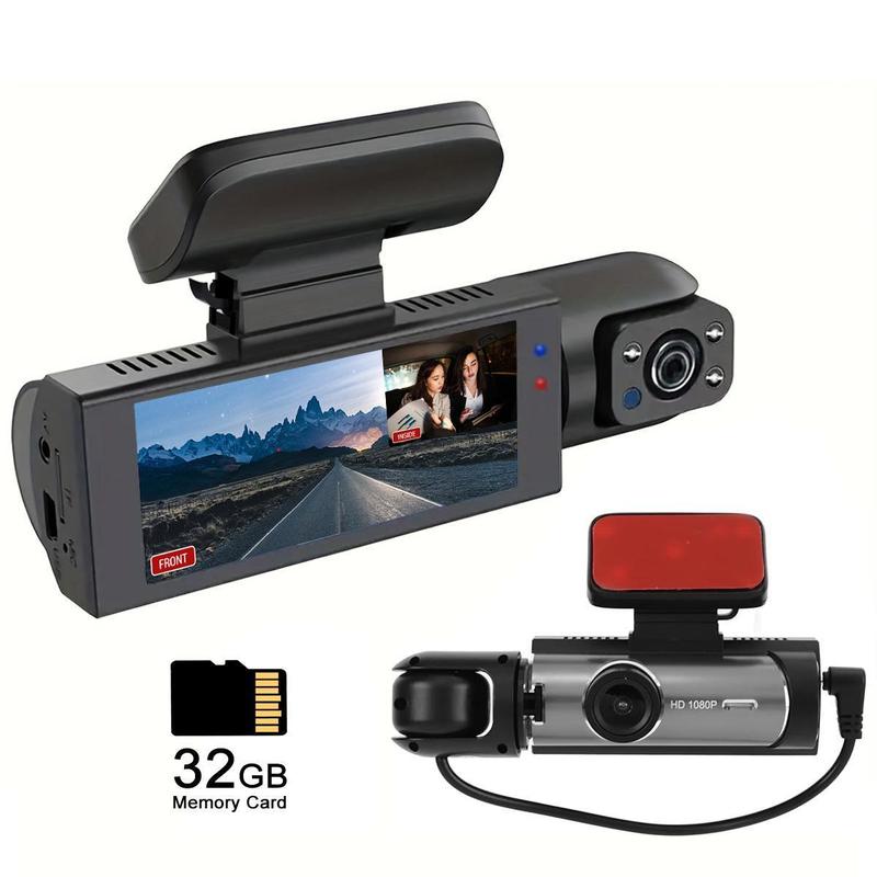 High-definition Front And Rear Dual-lens Car-mounted Driving Recorder With 3.16-inch IPS High-definition Screen Car Dash Camera Front Rear Dashcam HD Driving Recorder Automotive Driving Recorder Automotive Video Recorder