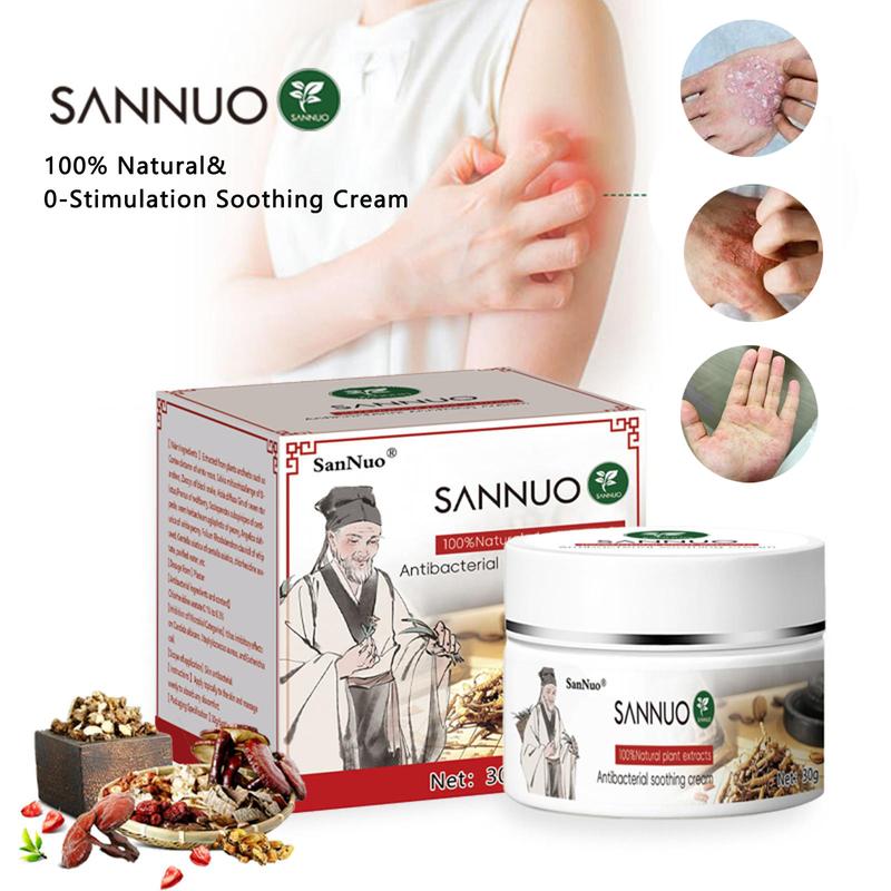 SanNuo Sensitive Skin Relief Cream – Fast Relief from Eczema, Psoriasis, Blisters & Dry Itchy Skin with Oatmeal-Style Soothing, Zero-Irritant, Fragrance-Free – 30 g