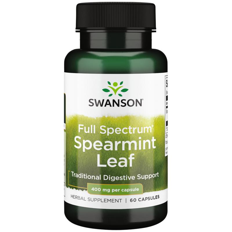 Swanson Full Spectrum Spearmint Leaf 400 mg 60 Capsules Organic Natural Supplement Herbal Healthcare Digestive Support