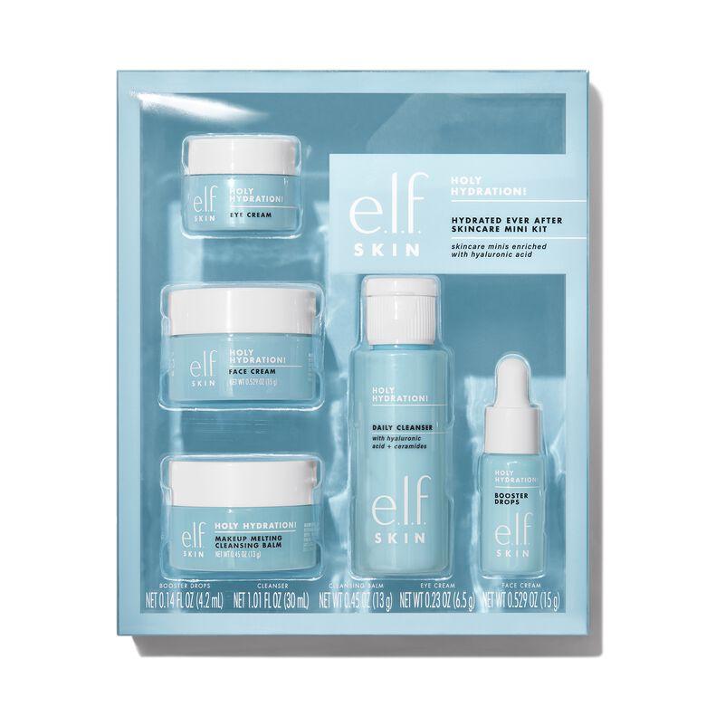 e.l.f. Holy Hydration! 5 Piece Travel Size Skincare Set w/ Hyaluronic Acid, Peptides, & Ceramides, Complete Skincare Routine