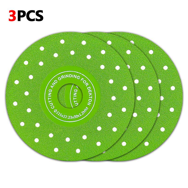 【FathersDayGift】LOZLIN 1PCS/3PCS 4.5" Diamond Saw Blades For Cutting And Grinding Tile And Marble,Ceramic, 45 Degree Chamfered Cutting Disc Porous Design, Angle Grinder Tools