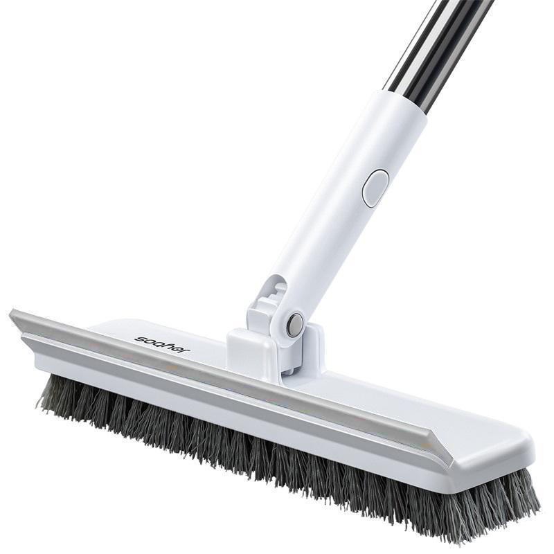 Long-Handle Scrub Brush, Stiff Bristle Floor Scrubber, Household Cleaning Brush for Bathroom, Carpet, Wall and Glass Cleaning