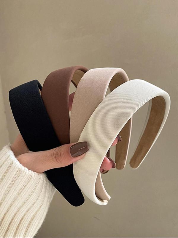 Women's Casual Minimalist Design Hair Hoops As Gift, Trendy Minimalist Multicolor Durable Material Hair Hoops, Chic All-match Versatile Headband Head Wrap for Hairstyle Decor for Women & Girls, Chic Hair Accessories