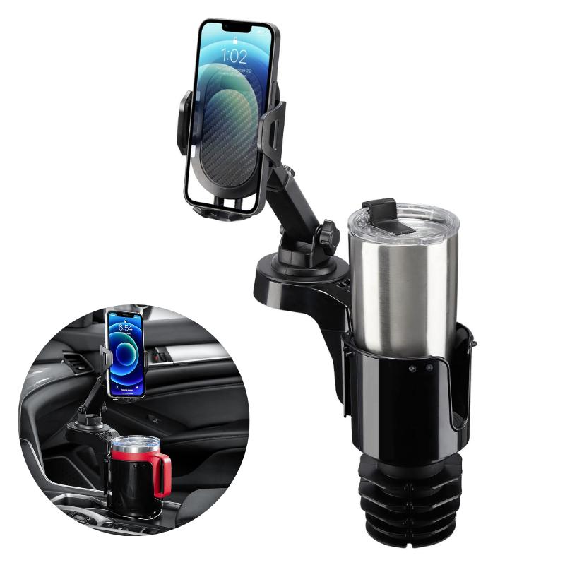 Joytutus Car Cup Holder with 360Â° Rotation & Adjustable Arm for iPhone & Samsung Smartphones Up to 7" Sturdy Rubber Pad Base for Bottles 18-40 oz Compact Design