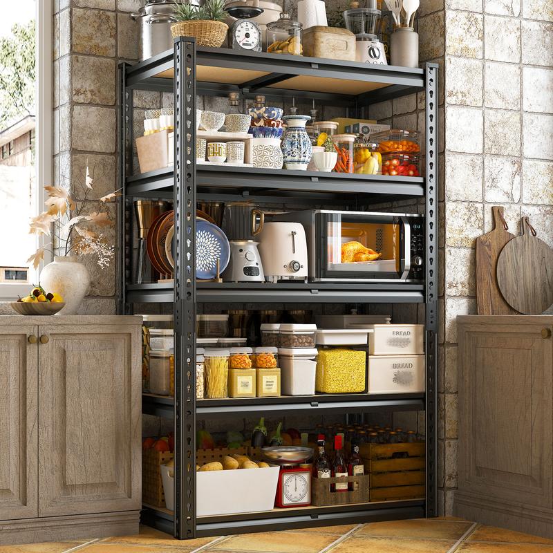 Raybee Furniture Garage Shelving Storage Shelves 5 Tier Metal Storage Shelving Unit Adjustable Garage Shelf Storage for Craft Warehouse Pantry Basement Kitchen Cabinet Organizers Organiser Racks #TikTokShopStockUp #SummerVibes