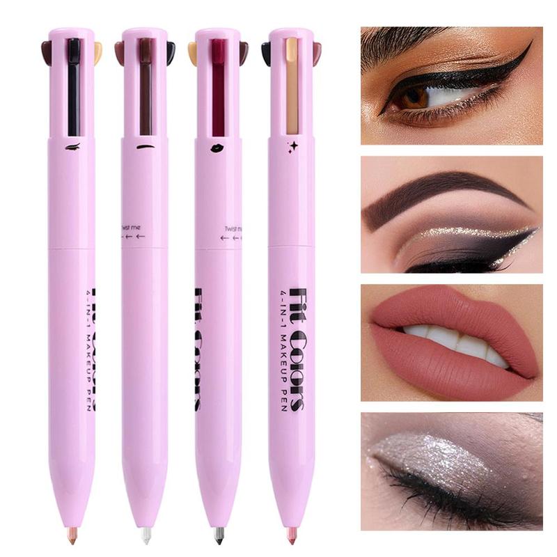 4 in 1 Multi-function Makeup Pen, Travel Eyeliner, Lip Liner, Eyebrow Pencil, Eyebrow Makeup Products, Highlighter Eyeshadow Pen, Portable Multi-function Makeup Pen, Cosmetic Makeup Tools, Eyebrow Shape
