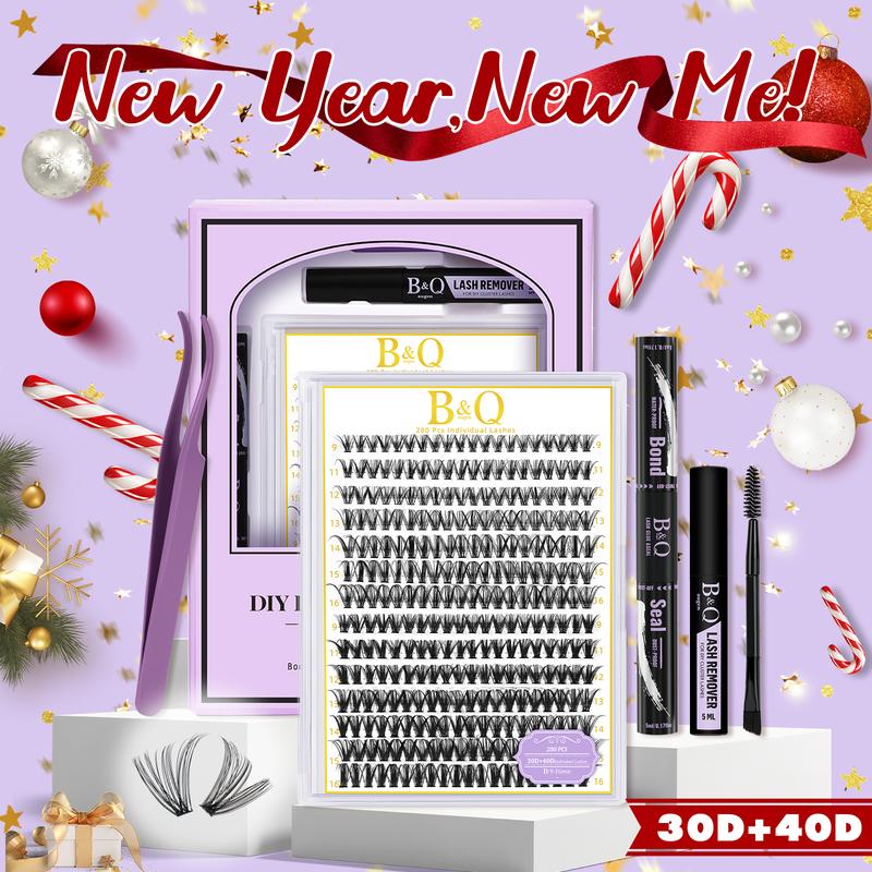 B&Q 30D+40D Lash Kit l Natural Look Long Lasting Lashes Beginner Friendly Eyelashes with Bond&Seal Remover Extensions at Home FebStockup