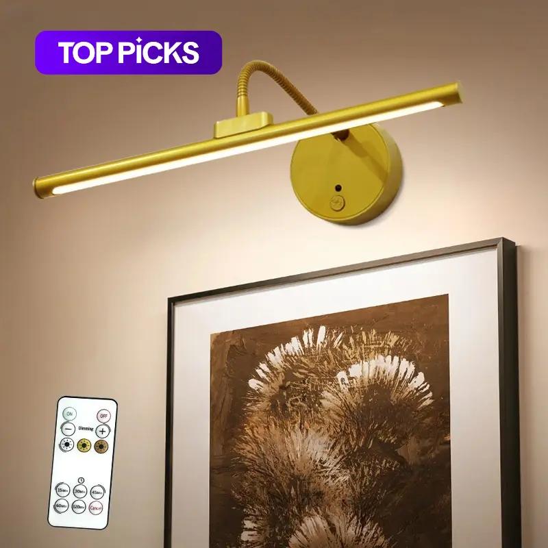 USB Rechargeable Wall Mounted Light, Dimmable Picture Light with Remote Control, Novelty Lighting, Atmosphere Lighting for Wall Painting, Gallery Art, Painting, Portrait, Modern Mood Lighting #GLOBAL PICKS