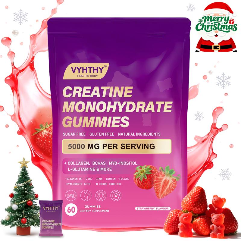 VYHTHY Creatine Monohydrate Gummies – Supports Energy, Cognitive Health & Post-Workout Muscle Recovery  For Women
