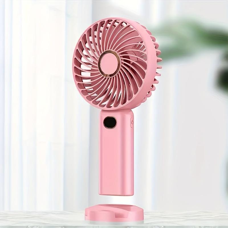 USB Rechargeable Silent Fan, Multipurpose 5-speed Handheld Fan with Display, Portable Mini Cooling Fan for Home Office Outdoor Travel