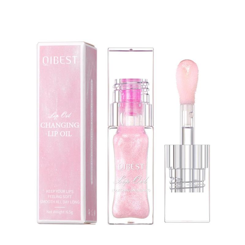 Temperature Changing Lip Oil, Moisturizing & Hydrating Easy Coloring Lip Gloss, Non-stick Cup Lip Glaze for Women