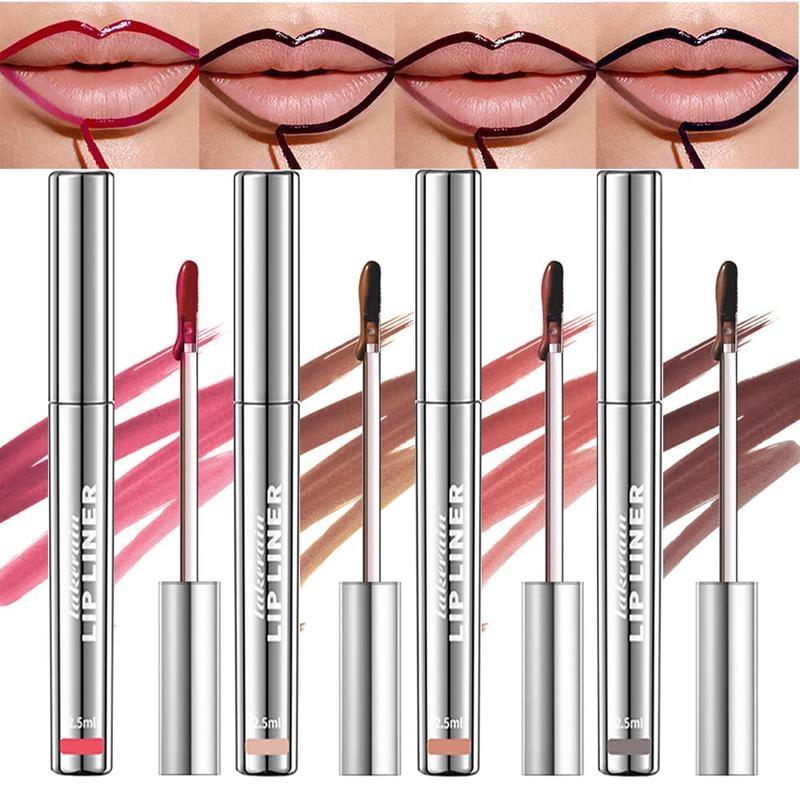 Peel-Off Lip Liner Pen, Non-Sticky Long-Lasting Matte Finish Lip Liner with Anti-Cup Staining