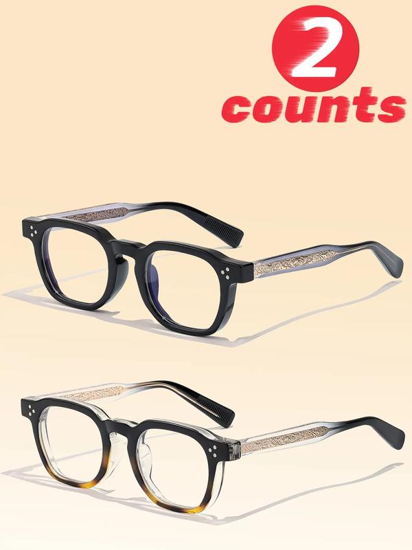 Retro Full Frame Eyeglasses, Fashion Anti-blue Light Eyeglasses for Women & Men, Stylish Square Frames Fashion Eyeglasses for Work, Daily Clothing Decor, Perfect for Daily Use