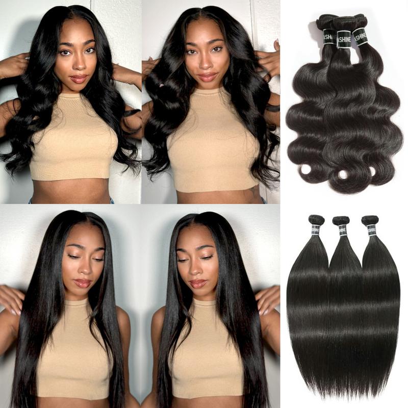 [Summervibes] Luxury Brazilian Virgin Bundles 100% Virgin Remy Human Hair Straight Body Wave Deep Curly bundles Tangle-free Re-wearable 10A Grade Salon Quality