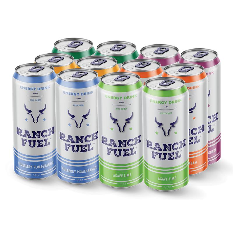 Ranch Fuel Energy Drink | Zero Sugar | 12 Pack Beverage | 200 mg Natural Caffeine | No Artificial Colors | Carbonated Filtered Water - Sport