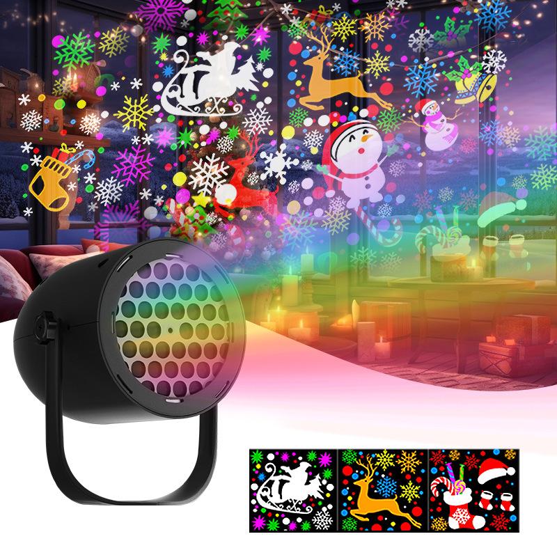 【Father's Day Gift】  Joytutus Multicolor LED Projection Light, 5V/1A USB Powered with 16 Patterns, Car & Home Party Lighting Decoration, Dynamic Stage Lamp for Holiday Atmosphere Ambient Indoor