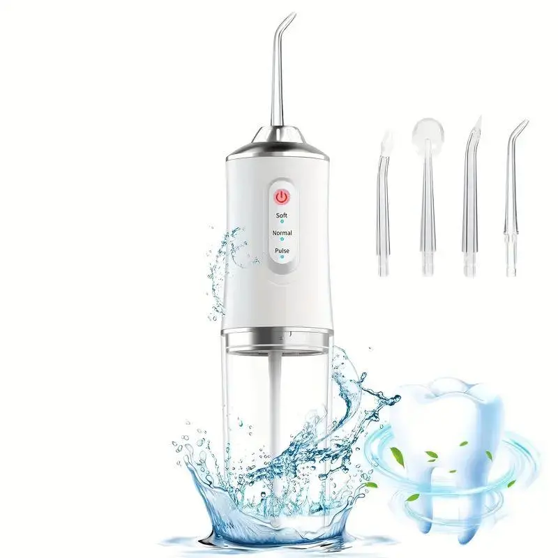 Electric Water Flosser & Jet Tip, 1 Set Portable Rechargeable Oral Irrigator for Home & Travel, Teeth Cleaning Device for Anxiety