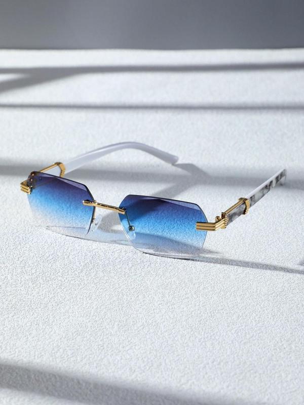 1 Pair Summer Geometric Frame Trendy Square Sunglasses, Sun Protective Sunglasses, Fashion Travel Accessories for Women & Men, Lightweight and Durable Sun Protection Glasses for Outdoor & Daily Use, Trendy Frames Sunglasses