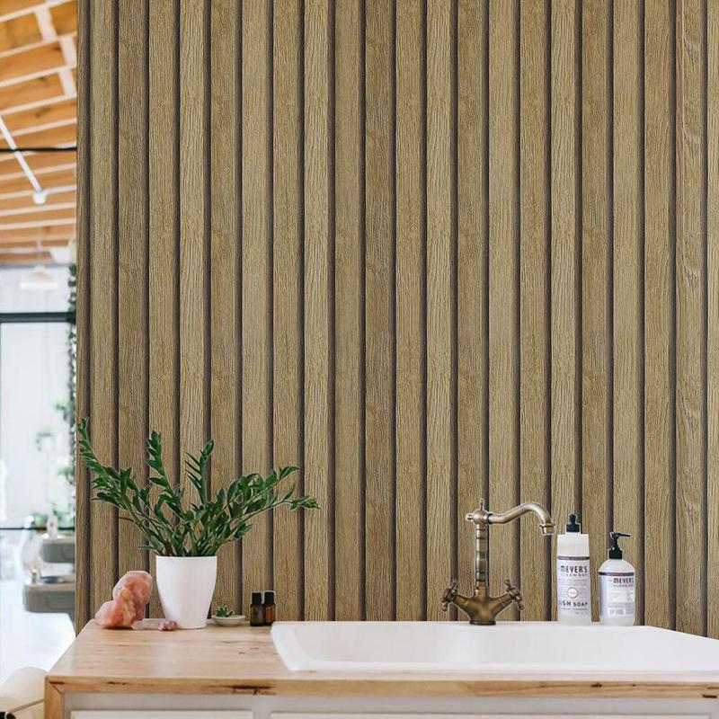 Wood Grain Self-adhesive Wallpaper, 1 Roll Peel and Stick Removable Wall Decal for Kitchen, Living Room and Bedroom, Peel and Stick Wallpaper Designs, Decorative Wallpaper