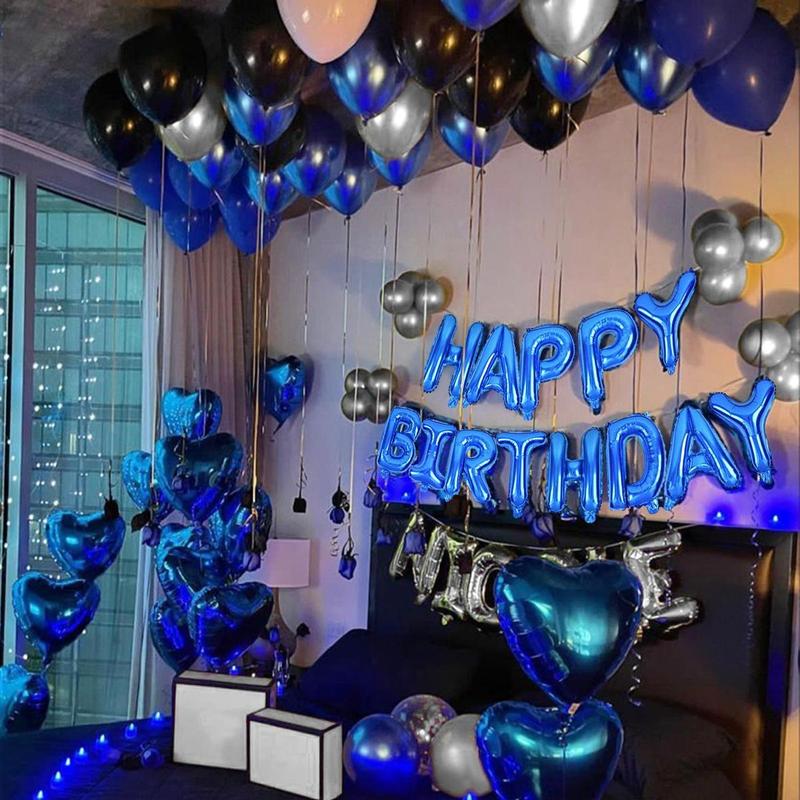 Happy Birthday Letter Balloon Set, 53pcs/set Metallic Latex Balloon, Balloon Set for Birthday Party Decoration, Balloon Party Supplies, Party Balloons Decorations, Balloon Decorations Kit #GLOBAL PICKS