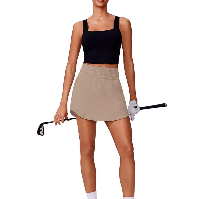 PINSPARK Golf Skirts for Women High Elastic Waisted Athletic Skort 2 Pockets Curved Hem Tennis Skirt for Pickleball Workout Runs small thin SwimWeek summerwins