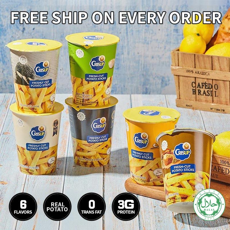 Crisup Potato Chips – 3 Packs, 6 Bold Flavors | Shipping Covered | Real Sliced, Vacuum-Fried & Zero Trans Fat | Big Flavor, Free Crunch for Every Snack Mood