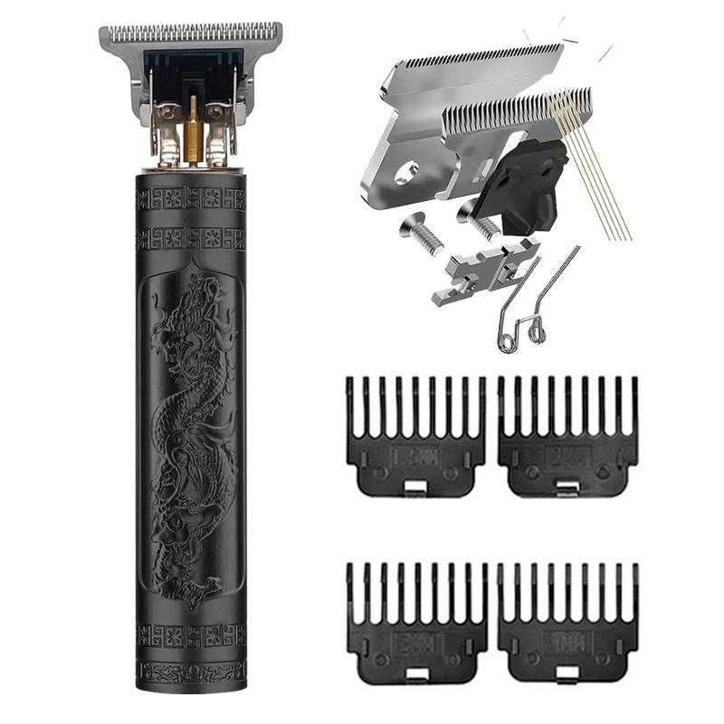 1 Set Electric Shaver Kit, Trimmer Professional, USB Rechargeable Dragon Pattern Hair Clipper Set with 4pc Limit Comb, Men's Hair Trimmers for Home, Salon
