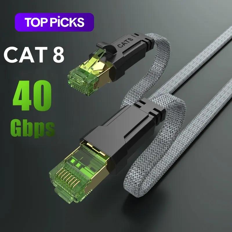 Cat 8 Ethernet Cable, High-Speed Braided 40Gbps 2000 MHz Network Cord, Heavy Duty LAN Cable for Gaming PC, PS5, Xbox, Modem and Router #GLOBAL PICKS