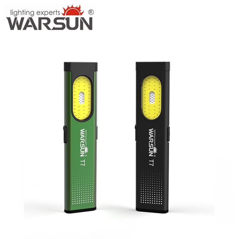 #Summervibes  WARSUN T7 EDC Flashlight, Compact Multi-Mode Pocket LED Flashlight, USB-C Rechargeable, IPX4, Dual Material, Red/Blue Strobe