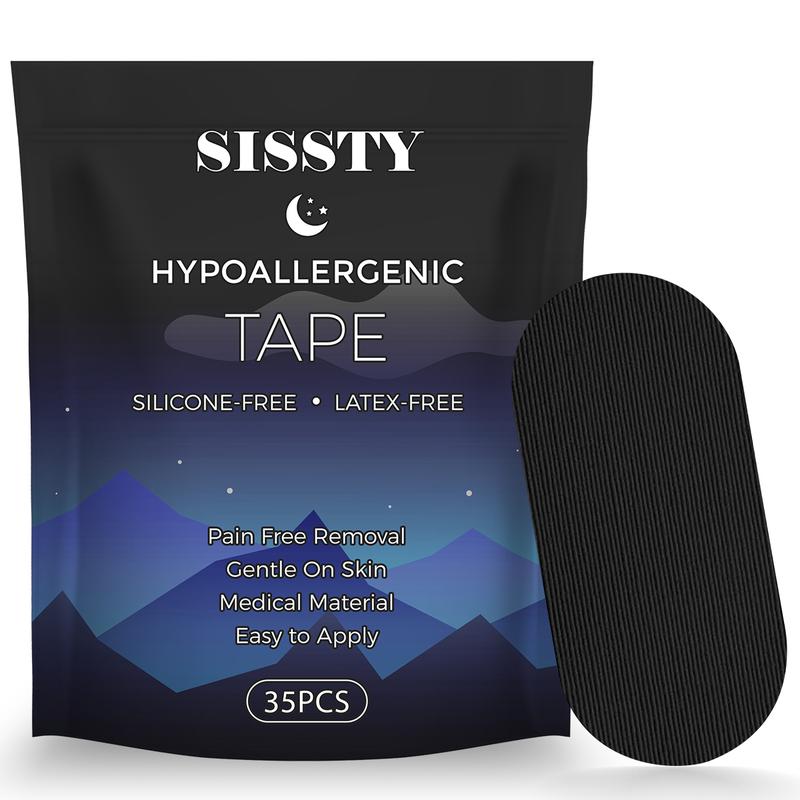summervibes，SISSTY Mouth Tape for sleeping, one month supply, mouth tape, black, gentle, adhesion & 35 Strips, sports accessories, Anti Snoring Sticker Snoring Relief Sticker