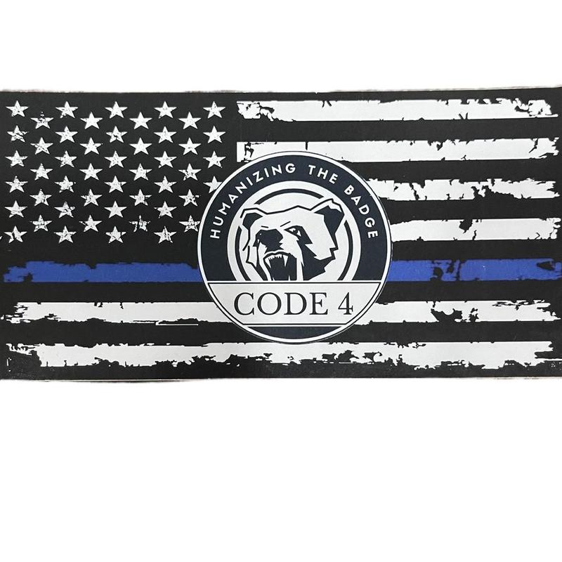 Thin Blue line Code 4 Decal.