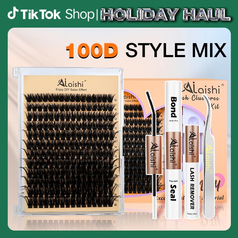 Ailaishi Volume Lash Clusters Kit 80D/90D/100D/150D/200D DIY Lash Cluster Set for Home Use，Eyelash Extension with Waterproof Lash Bond and Seal, Tweezers,in 10–20mm lengths Makeup Cosmetic , DealsForYouDays