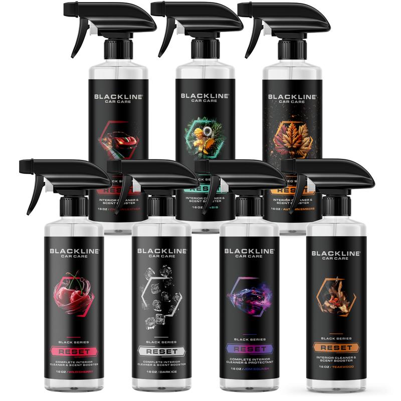 BLACKLINE RESET Complete Interior Cleaner & Scent Booster - 6 Signature Scents - Surface Safe Formula - Streak-Free Finish - Safe on All Surfaces - Car Cleaning Supplies