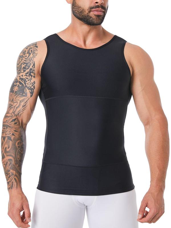 Men's Compression Tank Top, High Stretch Seamless Shapewear Top,Tighten Belly Shaper Tank for Men, Casual Comfy Men's Shapewear for All Seasons
