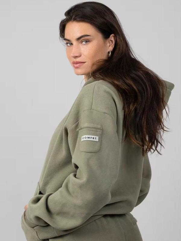 Comfrt | Travel Essentials Hoodie | Soft Oversized Sweatshirt With Zippers For Travel