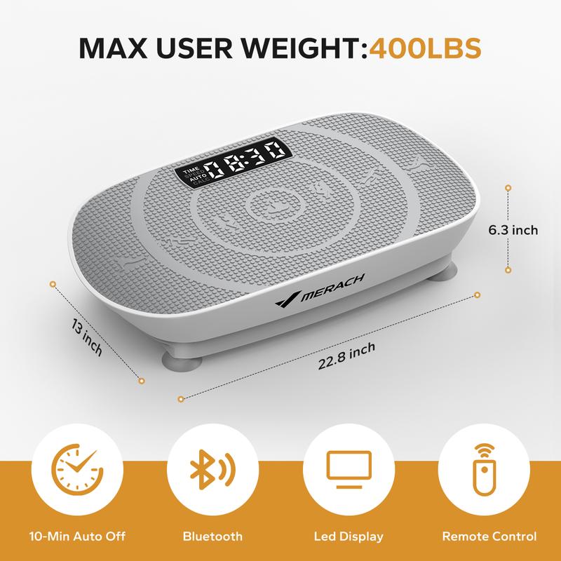 Merach Vibration Plate Exercise Machine, Lymphatic Drainage Machine , Whole Body Workout Vibration Platform for Wellness and Fitness, Home Gym Kit for Women, TikTokShopBlackFriday