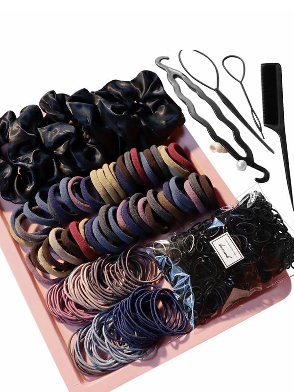 Women's Fashion Hair Accessories, Hair Accessories Set, Seamless Ponytail Holders, Variety Hair Scrunchies, Hair Styling Tools