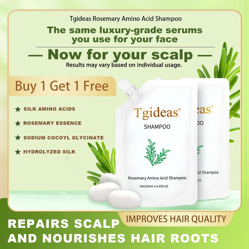 Buy 1 Get 1 Free(Same Model) Tgideas Anti-Hair Fall Hair Loss Treatment Shampoo Oil Control Anti Dandruff Haircare Rosemary Zinc PCA Help Hair Growth Amino r Reduce Hair Loss Scalp Cleanser Conditioner 250ML #Summervibes